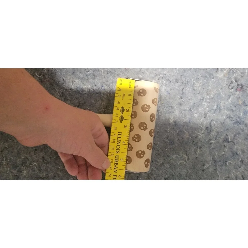 Halloween Wooden‎ Pie Crest/Cookies Roller with Skulls